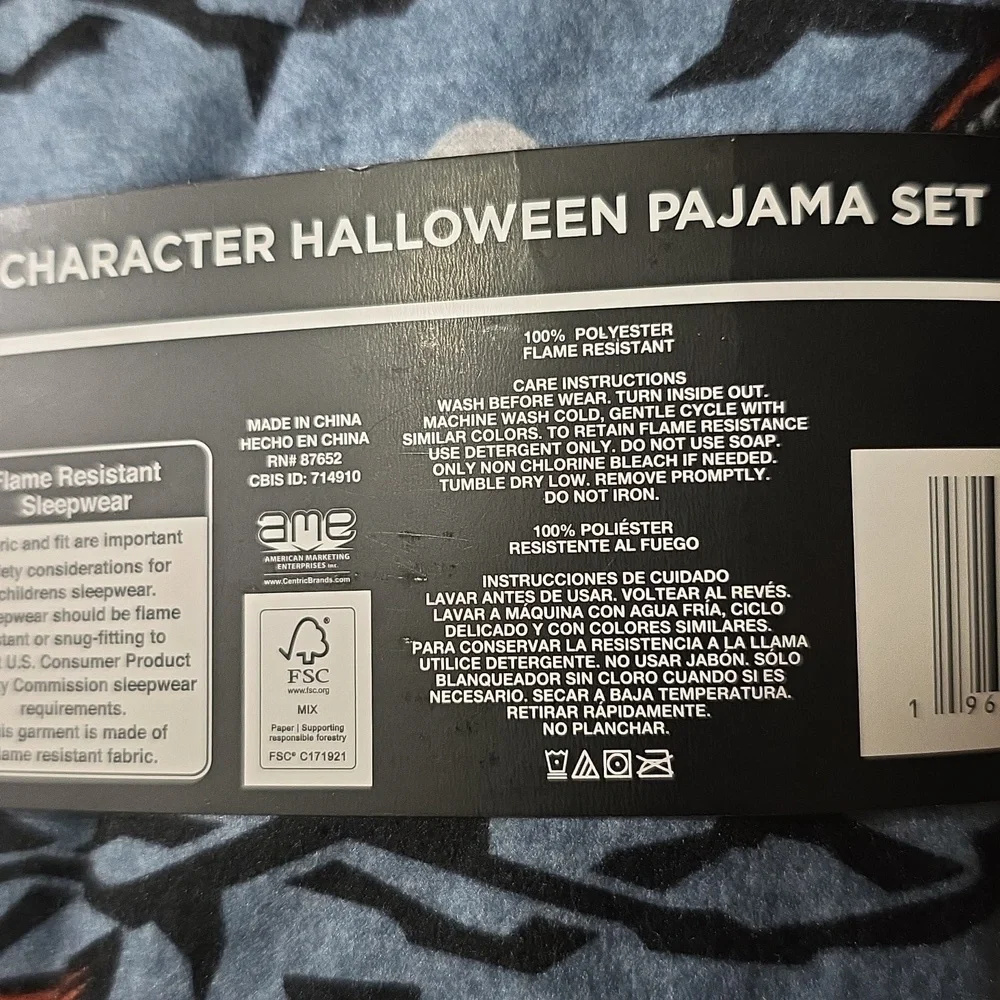 Disney Tim Burton's Nightmare Before Christmas Pajama Kids Set Size 10/12 Large